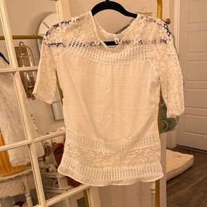 Elegant White Lace Women's Blouse